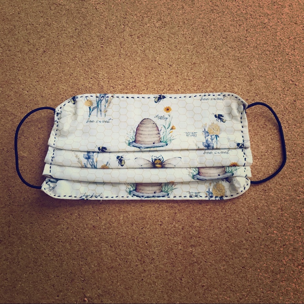 New Hand Sewn Fashion Mask - Honey Bees